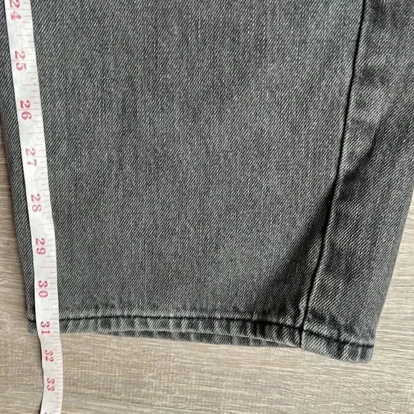 GOOD AMERICAN 90s Loose Baggy Straight Leg Jeans In Faded Black - Picture 13 of 13